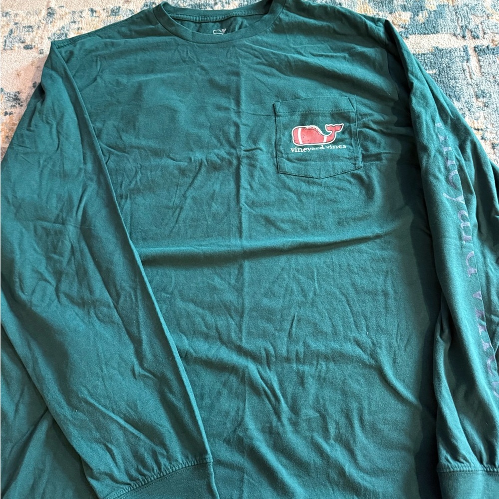 Vineyard Vines Men's Teal Long Sleeve Tee